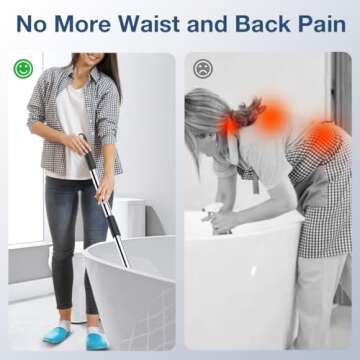 Lefree Electric Spin Scrubber, Cordless, 2 Speeds, Black, Plastic, w/ 8 Replaceable Brush Heads, for Cleaning Floors, Windows, Bathtubs, Grout, Tiles, Sink, Car