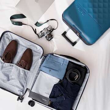 ROLLINK Flex 360 Large Checked Fully Collapsible Suitcase - Hardshell, Silent Smooth Double Spinner ...