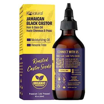 4oz Organic Cold Pressed Jamaican Black Castor Oil for Hair Growth and Damaged, Dry Scalp - Unscente...