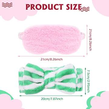 Zhanmai 12 Pcs Sleepover Party Supplies for Girl Teenage, Plush Sleep Eye Mask Soft Plush Nap Eye Sh...