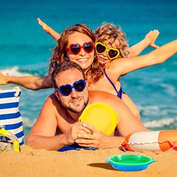 6 Pieces Plastic Sand Sifter Colorful Sand Sieves Sand Sifting Pan Sand Strainer Toys for Parties Beaches Parks Backyards