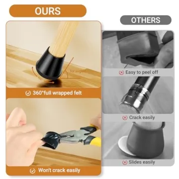 Meldel Silicone Chair Leg Protectors - Stylish & Durable