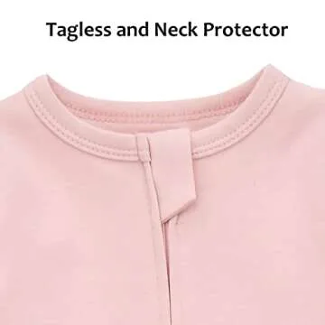 Aablexema Baby Pajamas with Feet and Mittens 2-Pack Zip Up Infant Cotton Long Sleeve Footies Sleep and Play (Beige & Pink,3-6m)