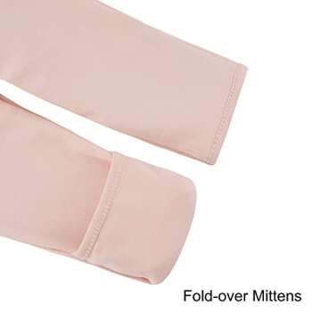 Aablexema Baby Pajamas with Feet and Mittens 2-Pack Zip Up Infant Cotton Long Sleeve Footies Sleep and Play (Beige & Pink,3-6m)