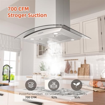 FIREGAS 30" Range Hood with 700 CFM & 4 Lights