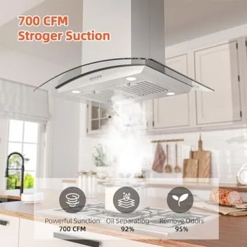 FIREGAS 30" Range Hood with 700 CFM & 4 Lights