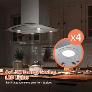 FIREGAS 30" Range Hood with 700 CFM & 4 Lights