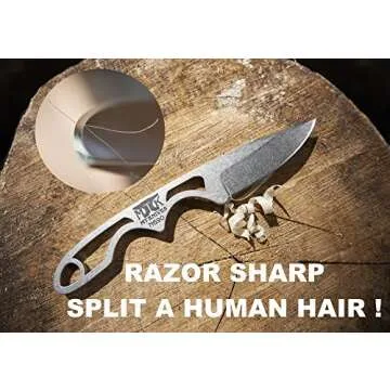 MT Knives Genesis EDC Survival Neck Knife with Kydex Sheath - Ultralight 2.5oz Stainless Steel Drop Point Blade. Made in America.