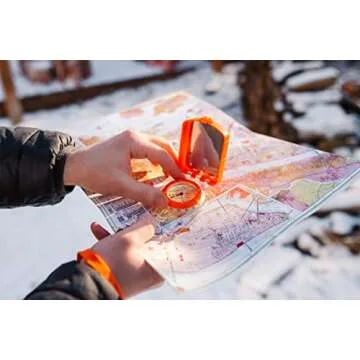 Sighting Compass Mirror Adjustable Declination - Boy Scout Compass Survival Camping | Base Plate Compass Kids Navigation | Orienteering Compass Hiking Map Reading Military Compass Backpacking Clinometers