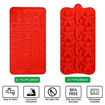 Homyplaza 4 Pack Christmas Silicone Baking Molds, Nonstick Chocolate Cake Molds, 3D Christmas Tree,Santa Claus Cookies Molds DIY Christmas Candy Fonda