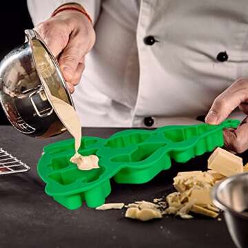 Homyplaza 4 Pack Christmas Silicone Baking Molds, Nonstick Chocolate Cake Molds, 3D Christmas Tree,Santa Claus Cookies Molds DIY Christmas Candy Fonda