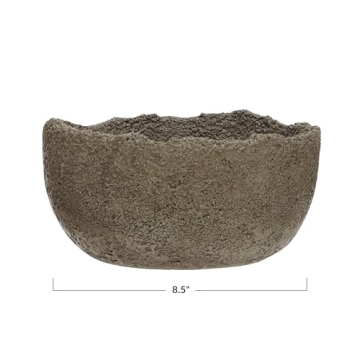 9" Creative Co-Op Textured Sandstone Decor Bowl