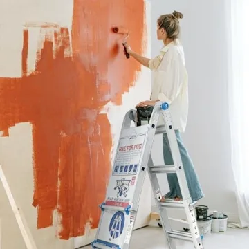 TOPRUNG 17Ft Aluminum A-Frame Ladder 300 lbs Capacity