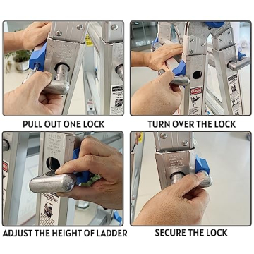 TOPRUNG 17Ft Aluminum A-Frame Ladder 300 lbs Capacity