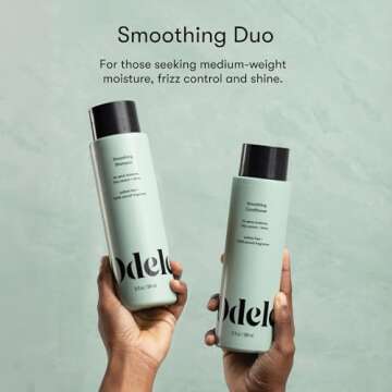 Odele Smoothing Sulfate-Free Shampoo & Conditioner Set for Moisture, Frizz Control, Shine, and Strai...