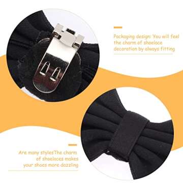 USHOBE Bow Shoe Buckle 1 Pair DIY Bowknot Shoe Clips Removable Shoe Charms Decorative Buckles Fashion Shoe Clothes Applique Accessories for Wedding Shoes