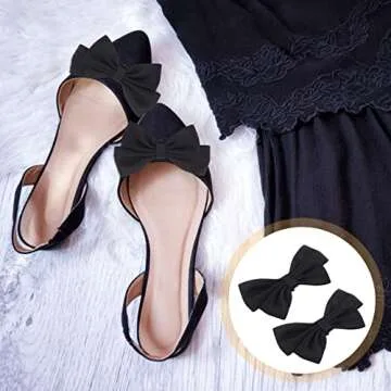 USHOBE Bow Shoe Buckle 1 Pair DIY Bowknot Shoe Clips Removable Shoe Charms Decorative Buckles Fashion Shoe Clothes Applique Accessories for Wedding Shoes