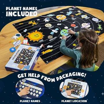 Solar System for Kids Toys with 61 Felt Figures - BONNYCO | Space Montessori Toys for Girls Boys Birthday Gifts of Planets, Felt Board for Toddlers, Educational Kids Gifts 3 4 5 6 7 8 Years Christmas