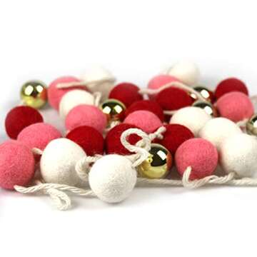 Valentine's Day Felt Ball Garland - Festive & Cheerful Decor