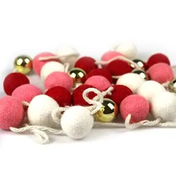 Valentine's Day Felt Ball Garland - Festive & Cheerful Decor