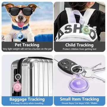 4 Pack Airtag Holder,Airtag Case Waterproof for Apple Airtags 4 Pack with Airtag Keychain,Compatible with Apple Air Tag,Dust and Scratch Proof Air tag Holder for Dog,Cat, Bags, Keys, Luggage- 4 Color