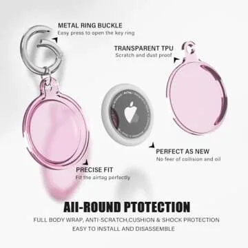 4 Pack Airtag Holder,Airtag Case Waterproof for Apple Airtags 4 Pack with Airtag Keychain,Compatible with Apple Air Tag,Dust and Scratch Proof Air tag Holder for Dog,Cat, Bags, Keys, Luggage- 4 Color