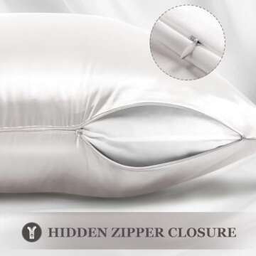 Adubor Silk Pillowcase - Mulberry Silk Pillow Case, 23 Momme 6A Grade Fibers, 900 Thread Count, Silk Pillow Cases for Hair and Skin Health, with Hidden Zipper (Queen 20''x30'', Lvory White, 1PC)