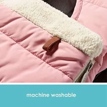 JJ Cole Winter Baby Car Seat Cover - Winter Car Seat Cover for Baby Seat or Stroller - Infant Car Seat Covers with Warm Sherpa Lining - Blush Pink