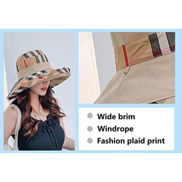 Plaid Bucket Hat for Sun Protection and Style