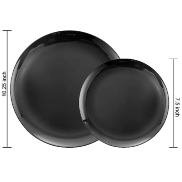 PULOTE 100PCS Elegant Black Disposable Plates - Perfect for Events!
