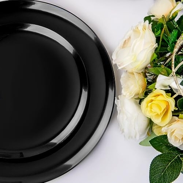 PULOTE 100PCS Elegant Black Disposable Plates - Perfect for Events!