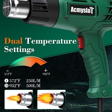 AcmyslaT 1800W Heavy Duty Hot Air Gun Kit for Crafts