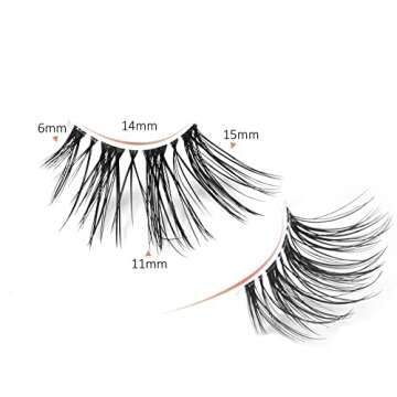 Onlyall Half Eyelashes Corner Lashes Natural Lashes Half Lashes Wispy End Lashes Corner Eyelashes 3/...