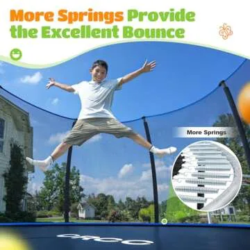 ORCC 1200LBS Weight Capacity Trampoline 16 15 14 12 10 8FT Without Basketball Hoop Water Sprinkler Spiral Ground Stakes Outdoor Yard Trampolines for Kids Adults