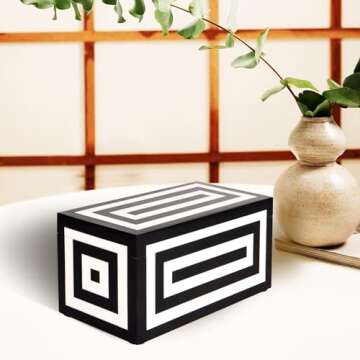 Handicrafts Home Handmade Concentric Collection Decorative Jewelry Box Organizer – Keepsakes, Trin...