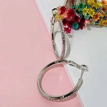 Buy YUQIGG Silver Hoop Earrings - Stunning CZ Design for Women