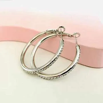 Buy YUQIGG Silver Hoop Earrings - Stunning CZ Design for Women