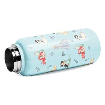 Simple Modern Disney Princess Water Bottle with Straw Lid Vacuum Insulated Stainless Steel Metal Thermos | Gifts for Women Men Reusable Leak Proof Flask | Summit Collection | 32oz