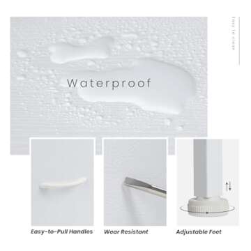 Sweetcrispy Dresser for Bedroom, Drawer Dresser Organizer Storage with 5 Drawers Short Dresser, Chest of Drawers with Fabric Bin, Steel Frame, Wood Top for Bedroom, Entryway