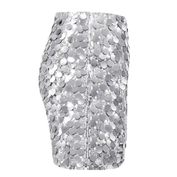 MANER Women's Sequin Mini Skirt for Night Out Events