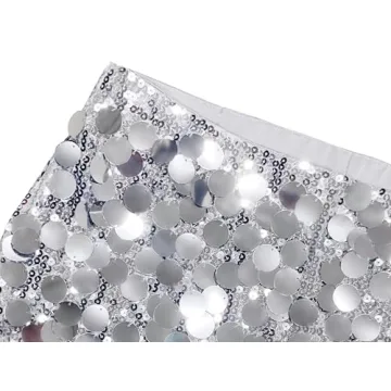 MANER Women's Sequin Mini Skirt for Night Out Events