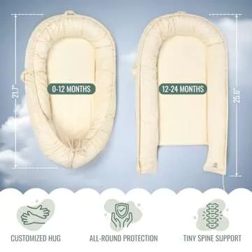 Blissful Beginnings Organic Baby Lounger - Adjustable Infant Pillow