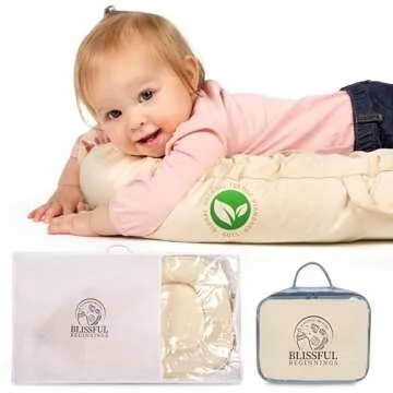 Blissful Beginnings Organic Baby Lounger - Adjustable Infant Pillow