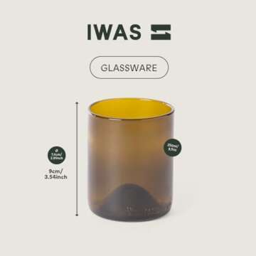 Sustainable IWAS Upcycled Olive Drinking Glasses Set