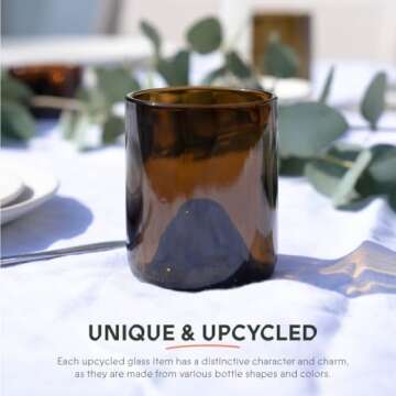 Sustainable IWAS Upcycled Olive Drinking Glasses Set