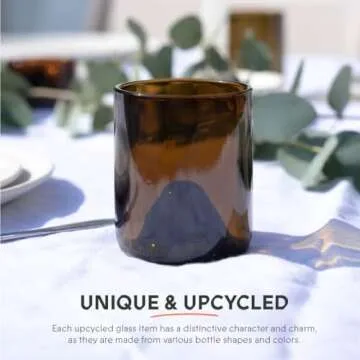 Sustainable IWAS Upcycled Olive Drinking Glasses Set