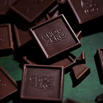 ChocZero 70% Dark Chocolate, Sample Pack. Sugar Free, Low Carb. No Sugar Alcohols, All Natural, Non-GMO (1 bag, 10 pieces)