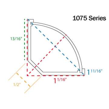 Electriduct Small Corner Duct Cable Raceway (1075 Series) - 5 Feet - White