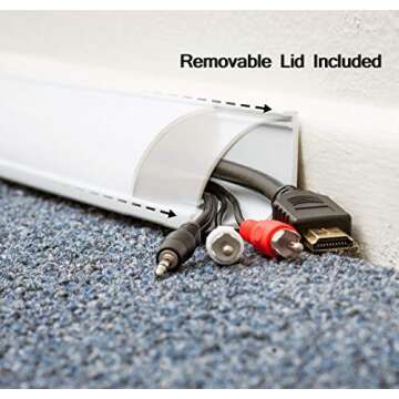 Electriduct Small Corner Duct Cable Raceway (1075 Series) - 5 Feet - White