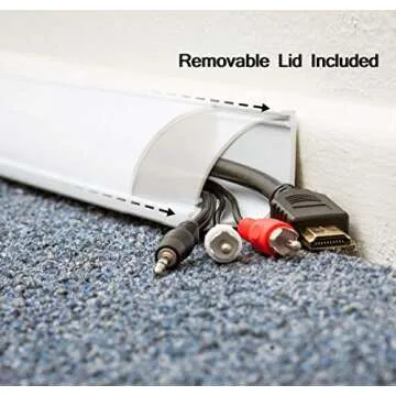 Electriduct Small Corner Duct Cable Raceway (1075 Series) - 5 Feet - White